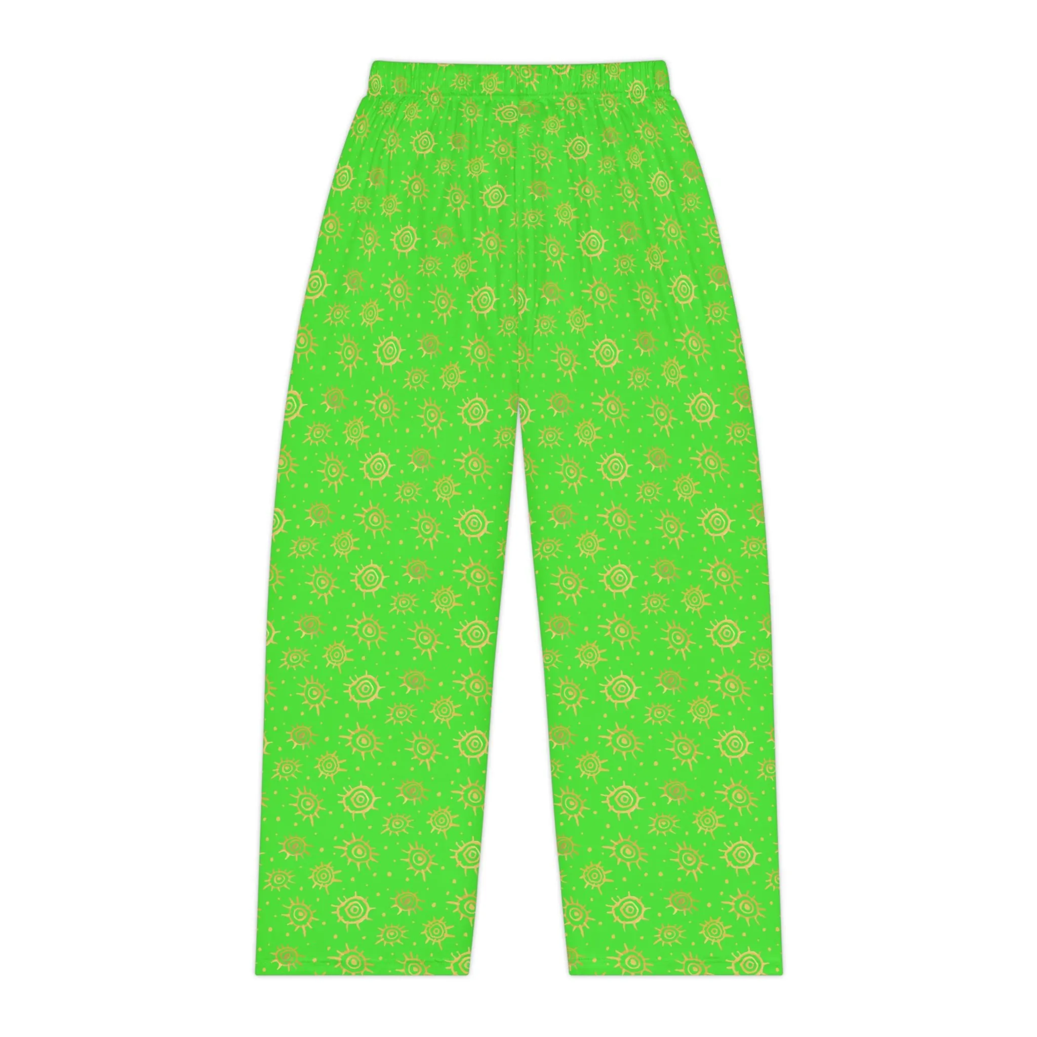 Neon Green Golden Suns Pajama Pants