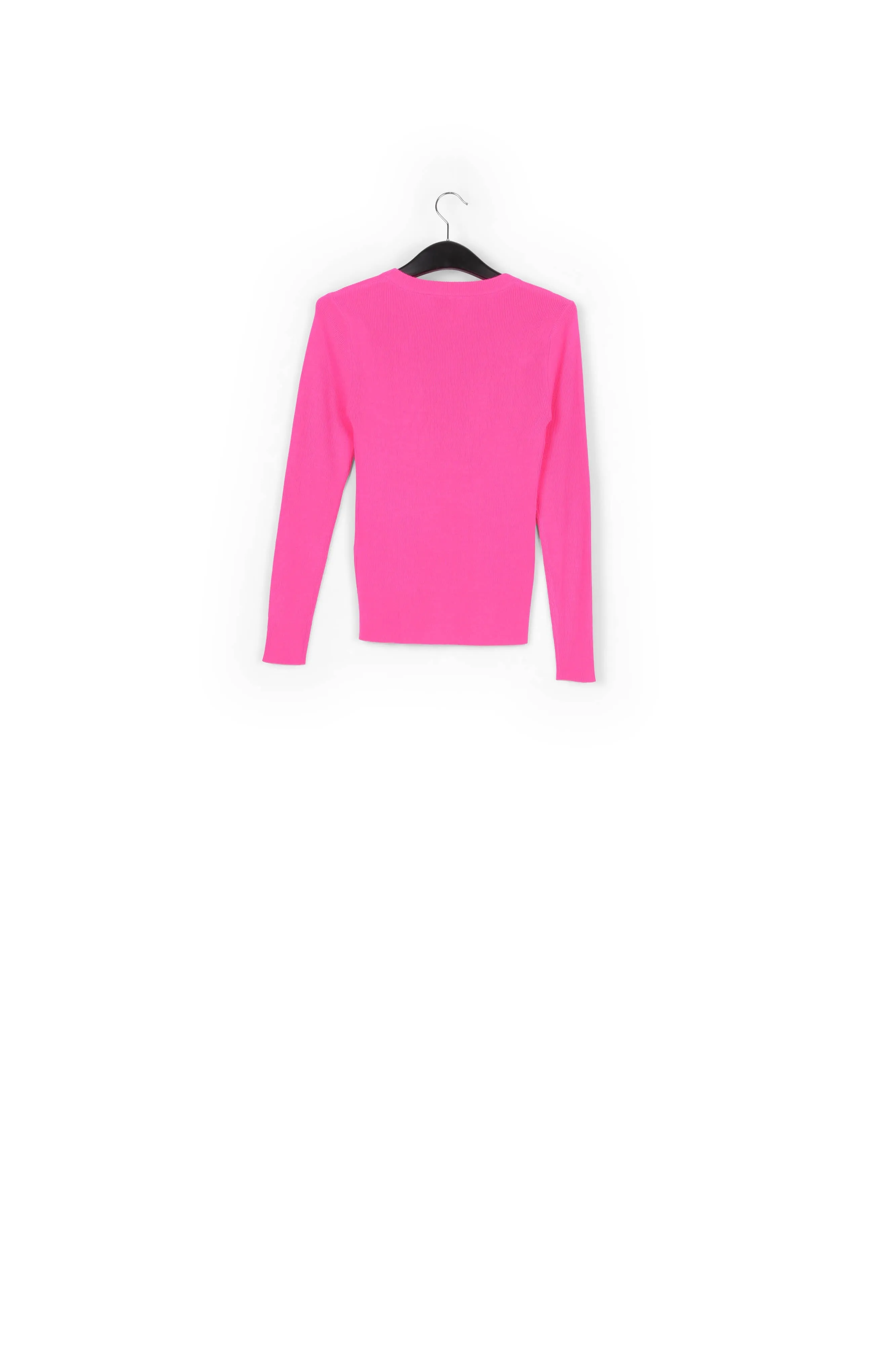 Neon pink rib-knitted sweater
