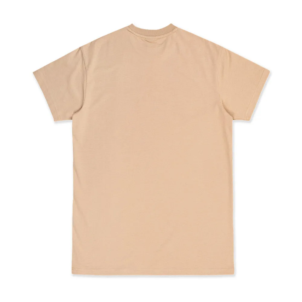 New Era Basic White Logo Script Oat Milk Women Short Sleeve Dress
