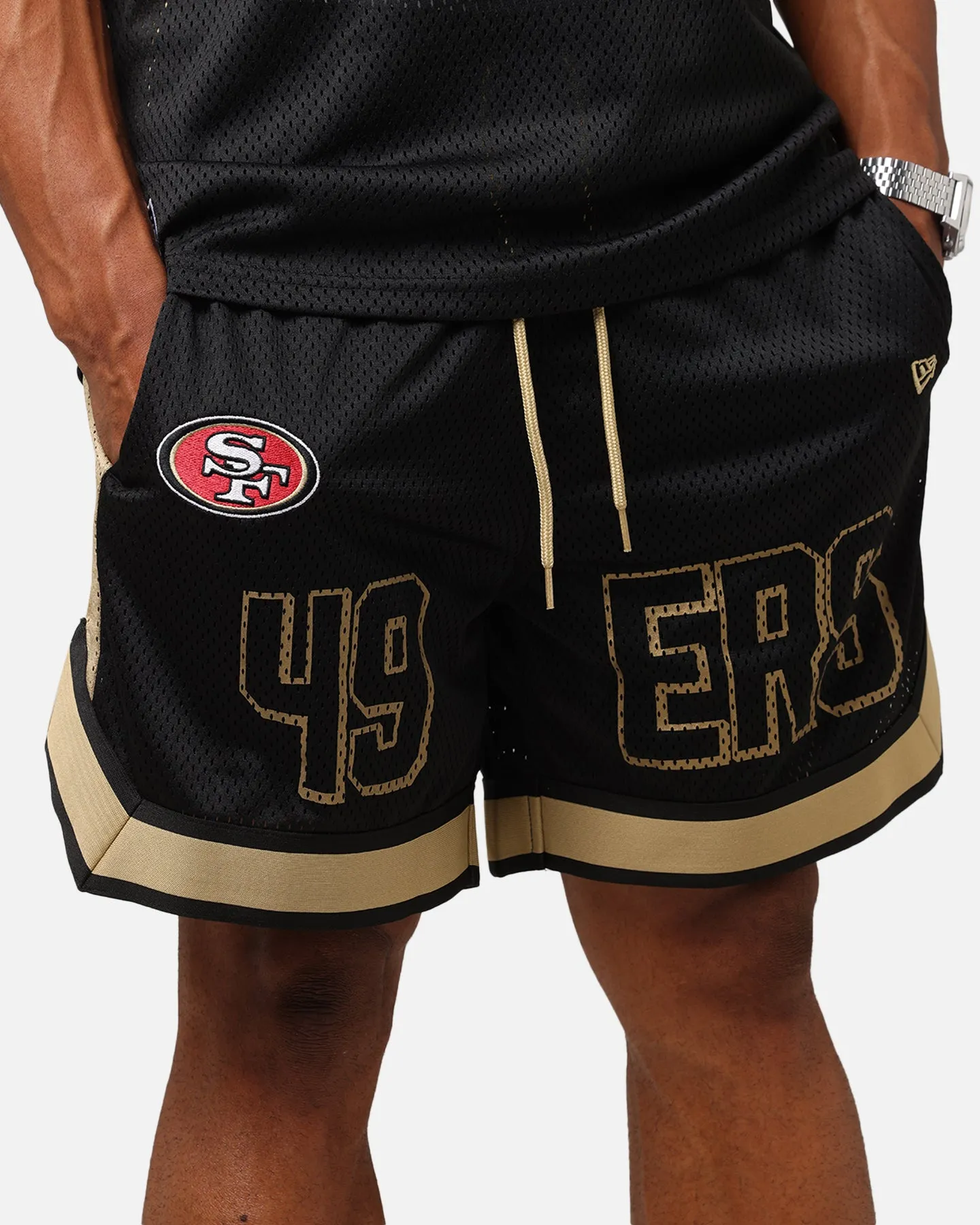 New Era San Francisco 49ers NFL Graphic Shorts Black