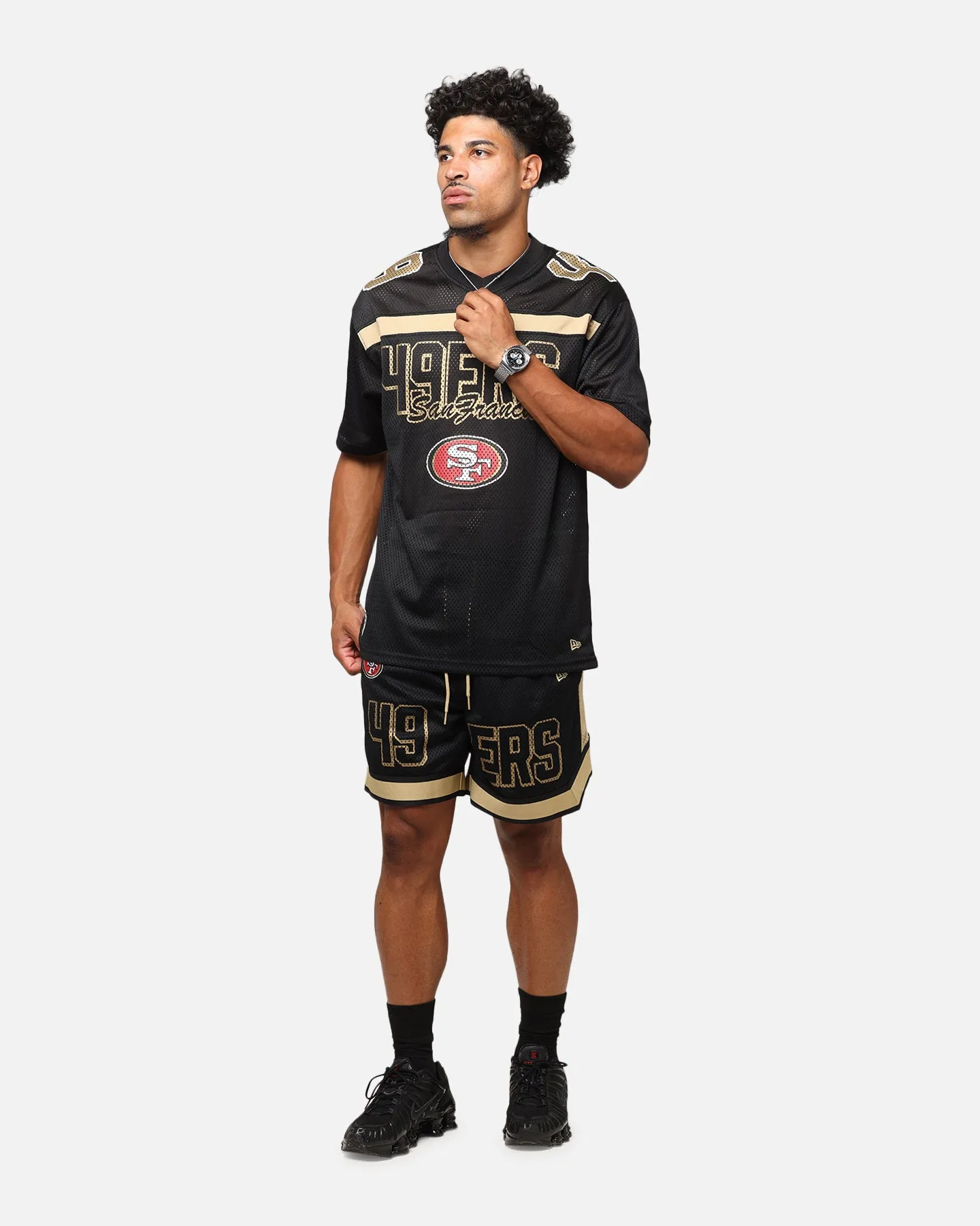 New Era San Francisco 49ers NFL Graphic Shorts Black