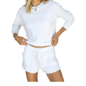 NEW PERFECTWHITETEE lou french terry pocket shorts in white
