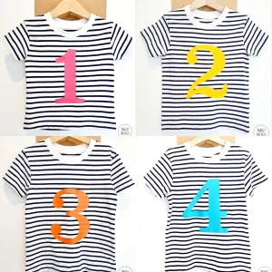 Number 3 Stripe Birthday Tee
