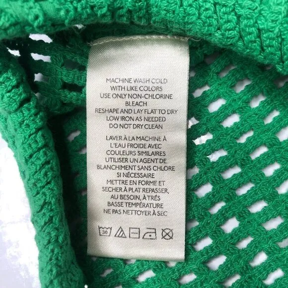 NWT BDG Open-Knit Kelly Green Baja Crochet Drawstring Waist Coverup Shorts, M