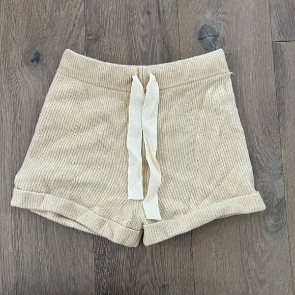 NWT L’Acadamie Harley Knit Shorts in Natural Size S