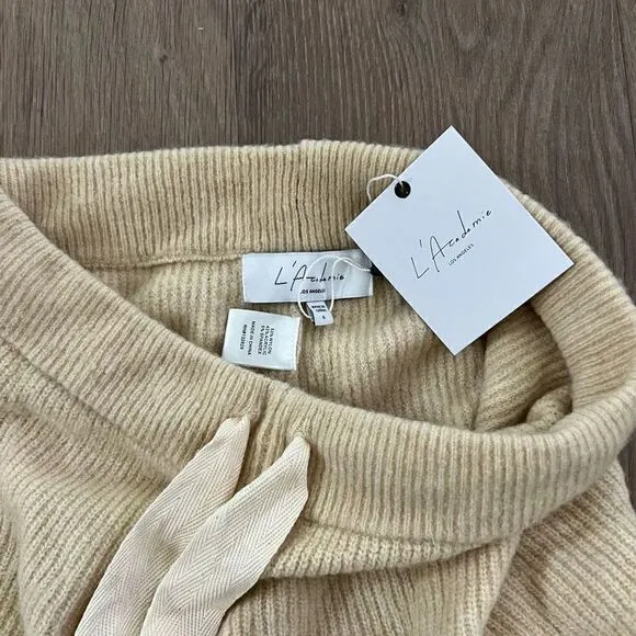 NWT L’Acadamie Harley Knit Shorts in Natural Size S
