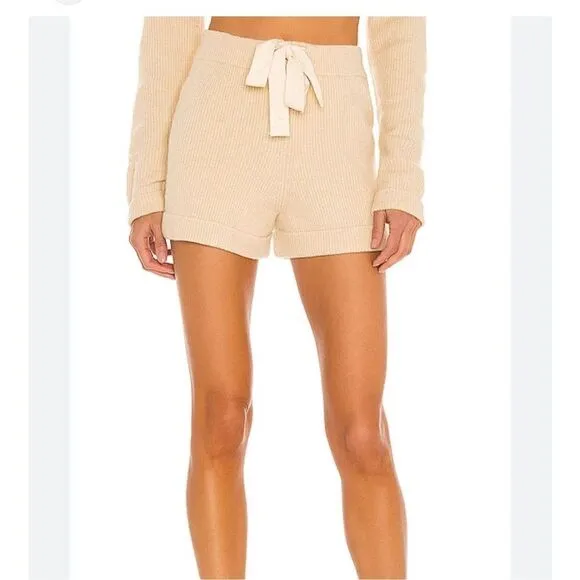 NWT L’Acadamie Harley Knit Shorts in Natural Size S