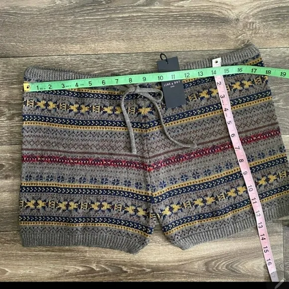 NWT Line &amp; Dot Fair Isle Cashmere Blend Knit Shorts Size L