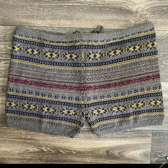 NWT Line &amp; Dot Fair Isle Cashmere Blend Knit Shorts Size L