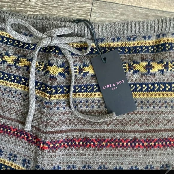 NWT Line &amp; Dot Fair Isle Cashmere Blend Knit Shorts Size L