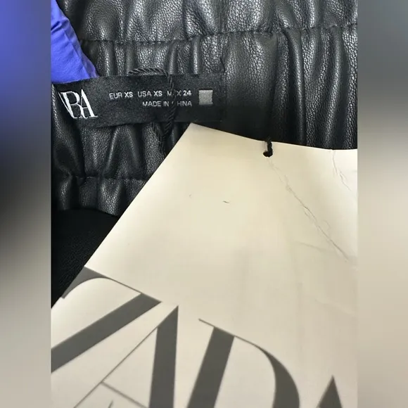 NWT;Zara Leather Drawstring shorts 🖤