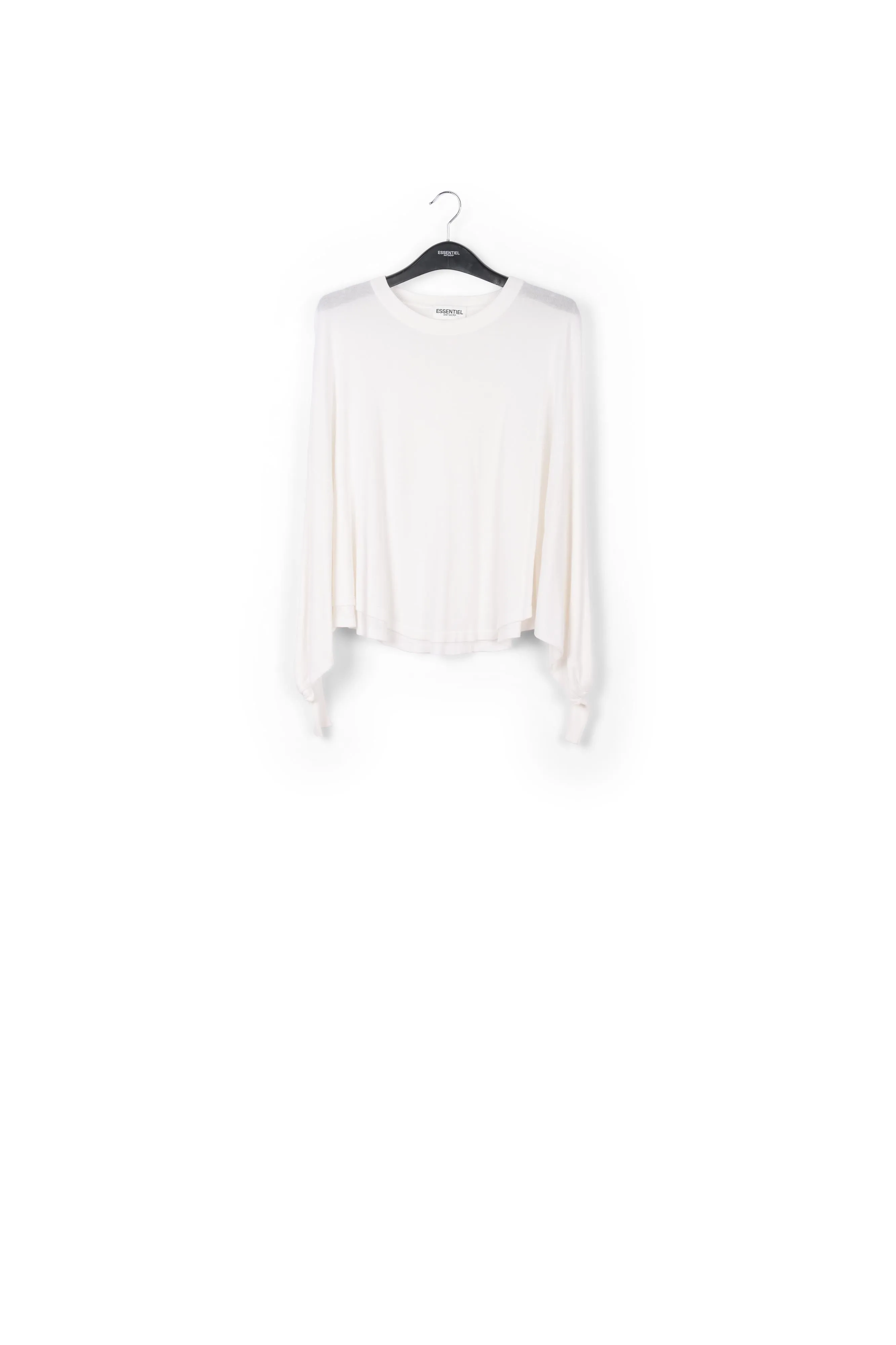 Off-white cotton-blend sweater with cape effect