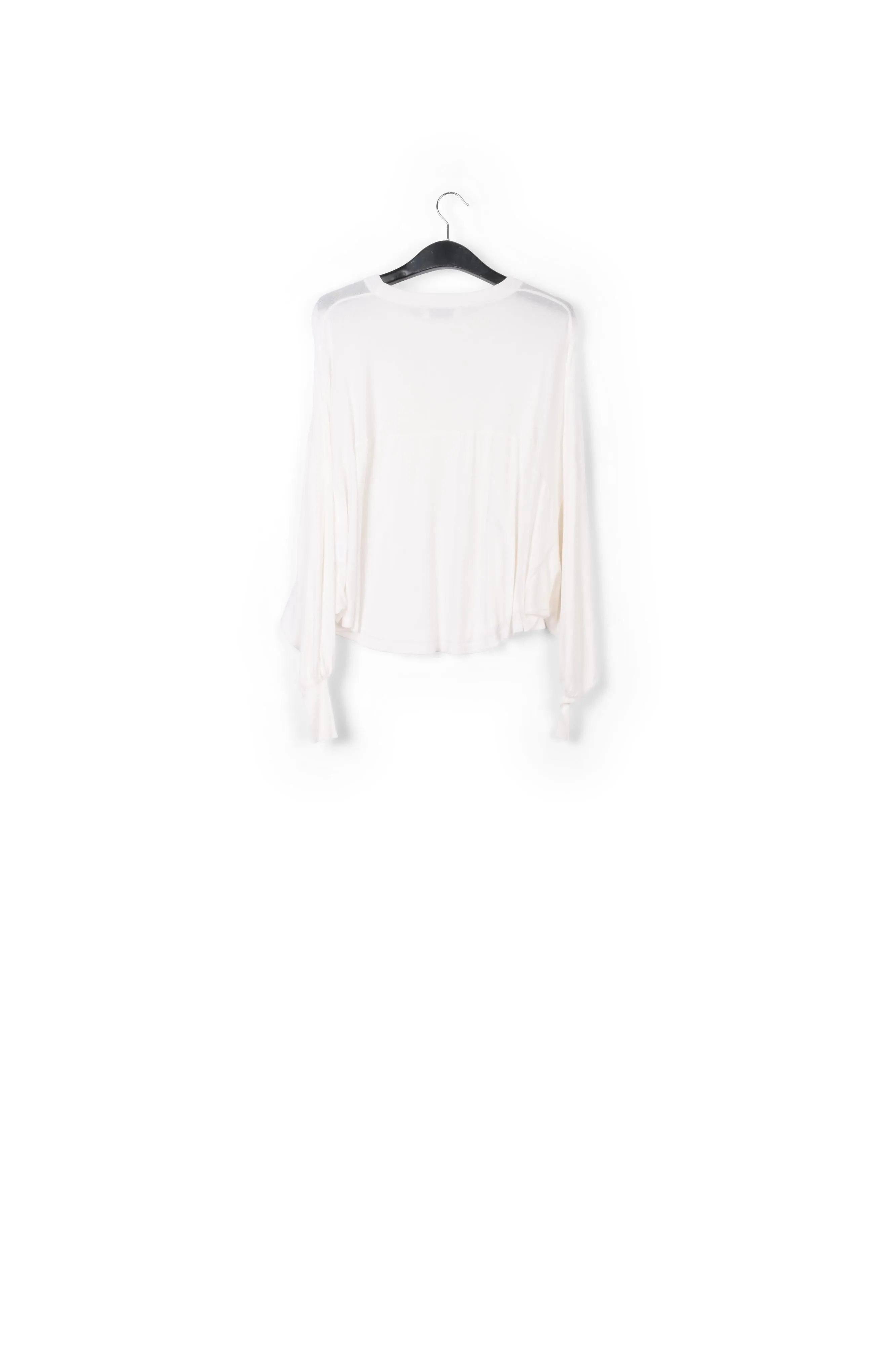 Off-white cotton-blend sweater with cape effect