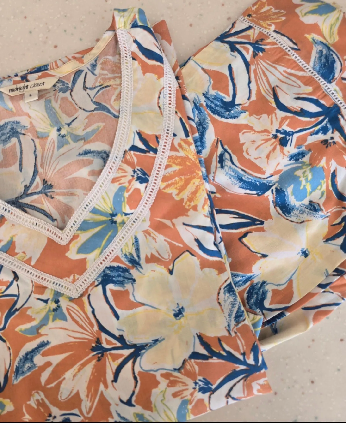 Orange floral loungwear set