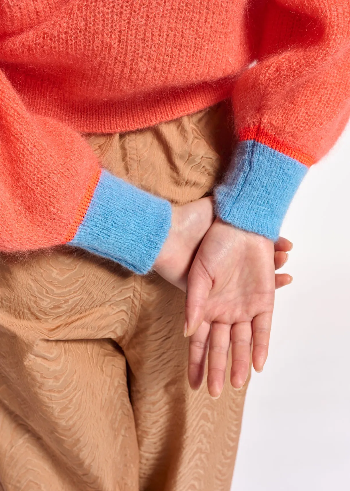 Orange mohair-blend knit