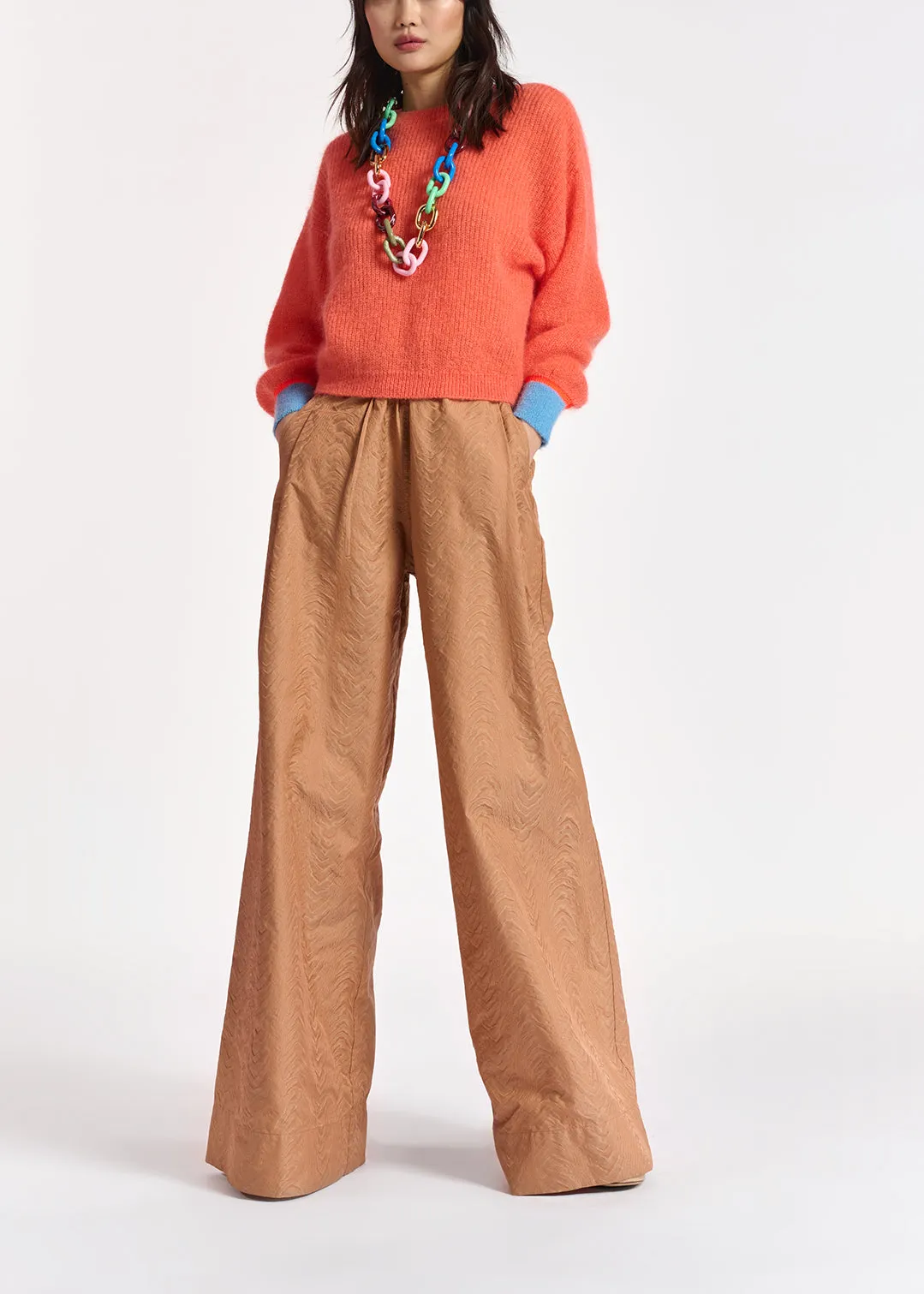 Orange mohair-blend knit