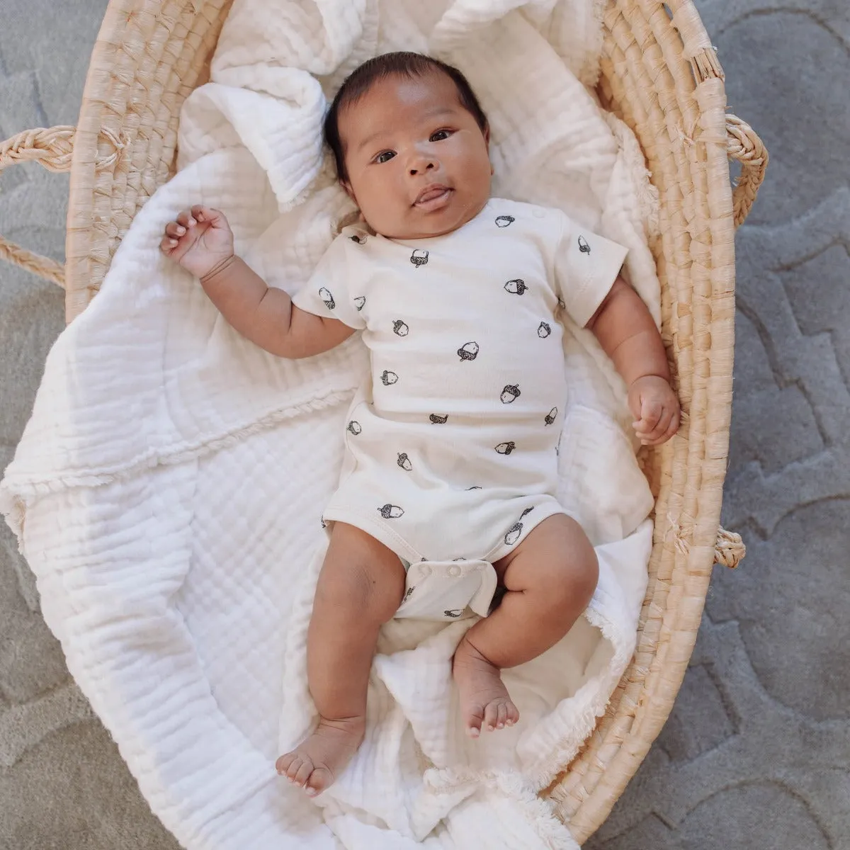 Organic Cotton Acorn S/Slv Bodysuit