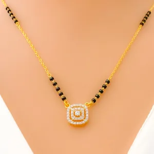 Ornate Modern 22k Gold CZ Mangal Sutra