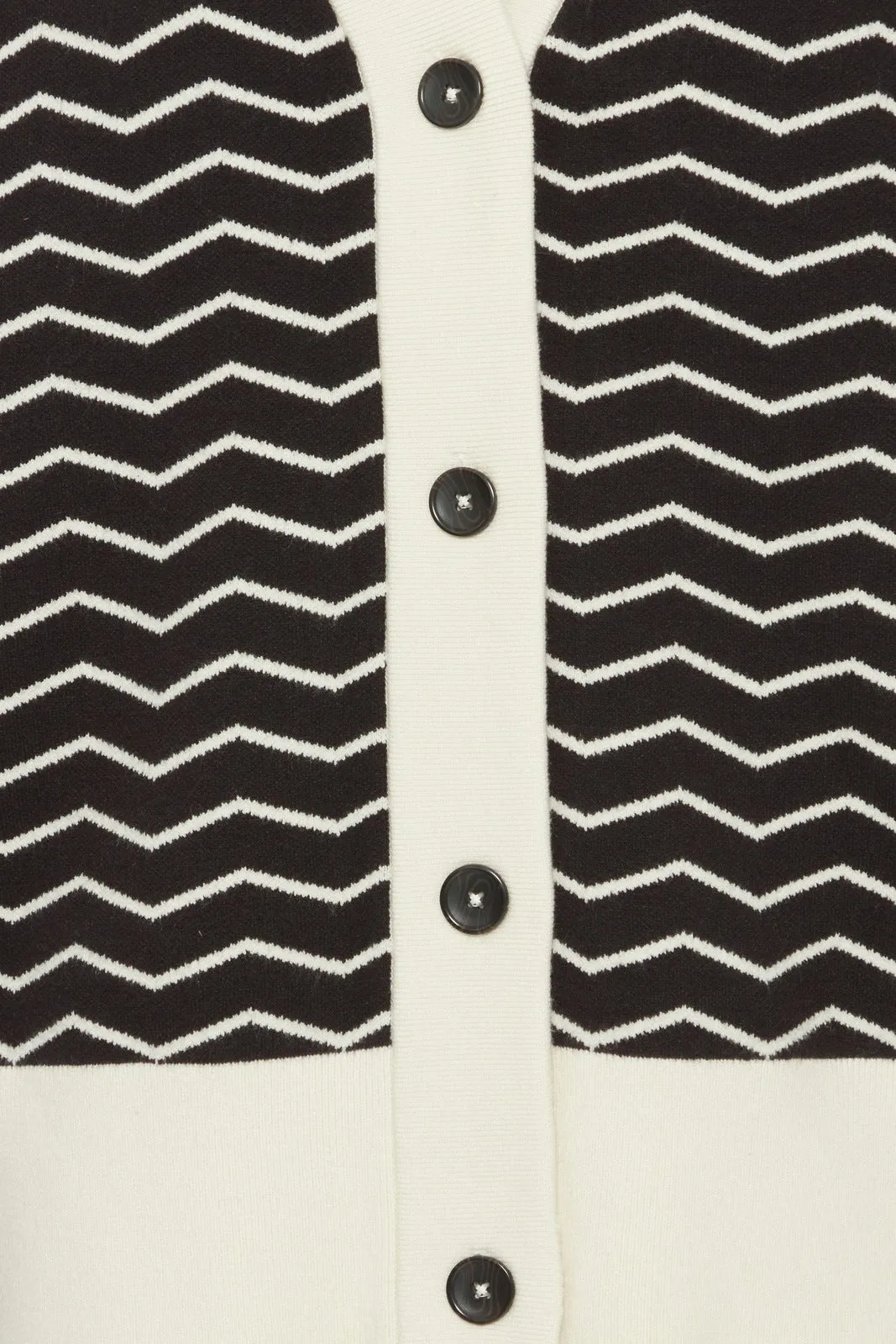 Otari Zig Zag Knit Cardigan - Black