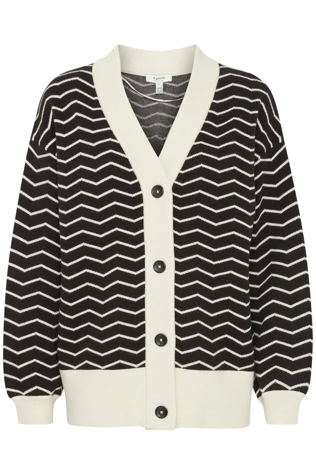 Otari Zig Zag Knit Cardigan - Black