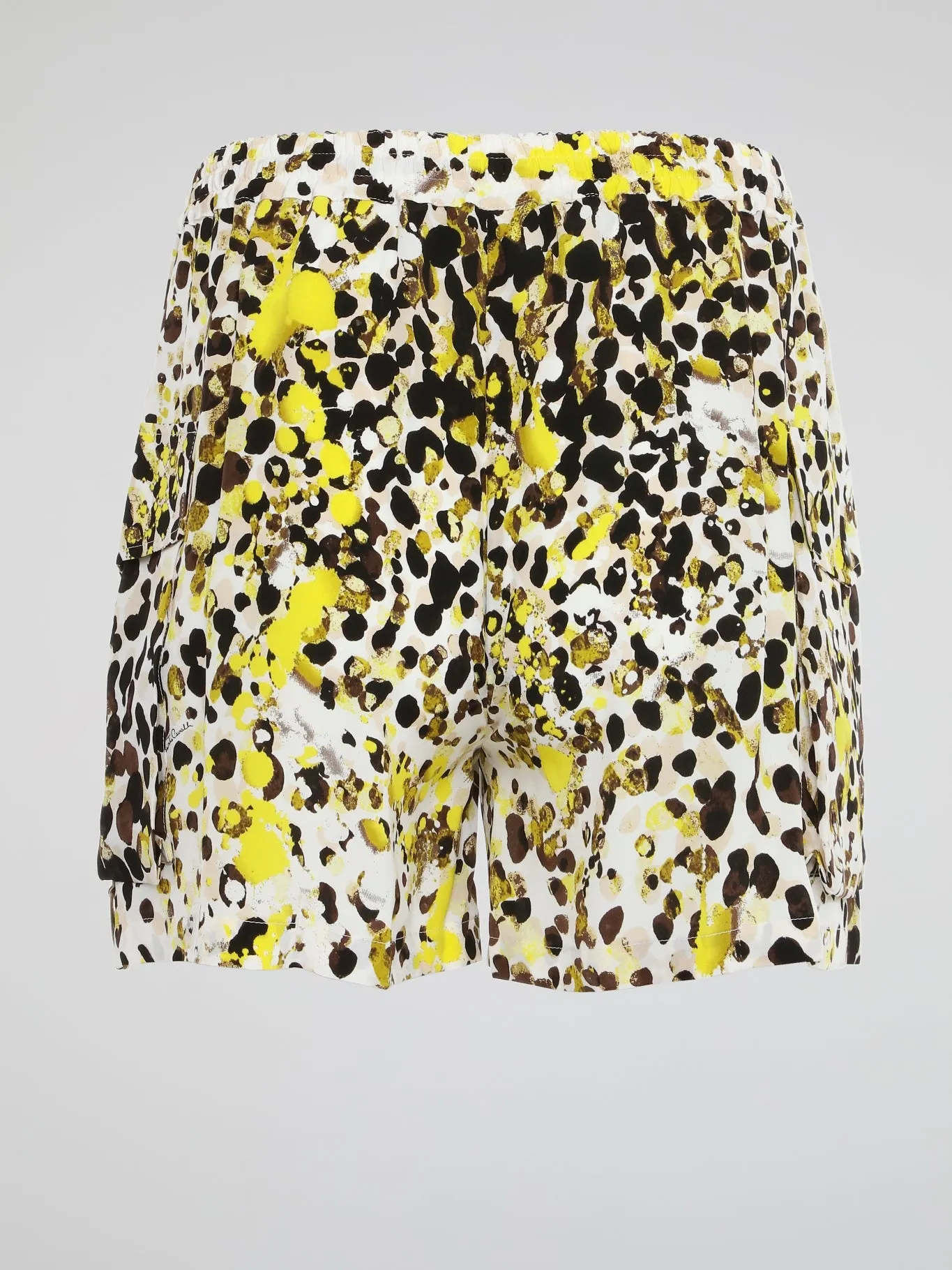 Paint Splatter Drawstring Cargo Shorts