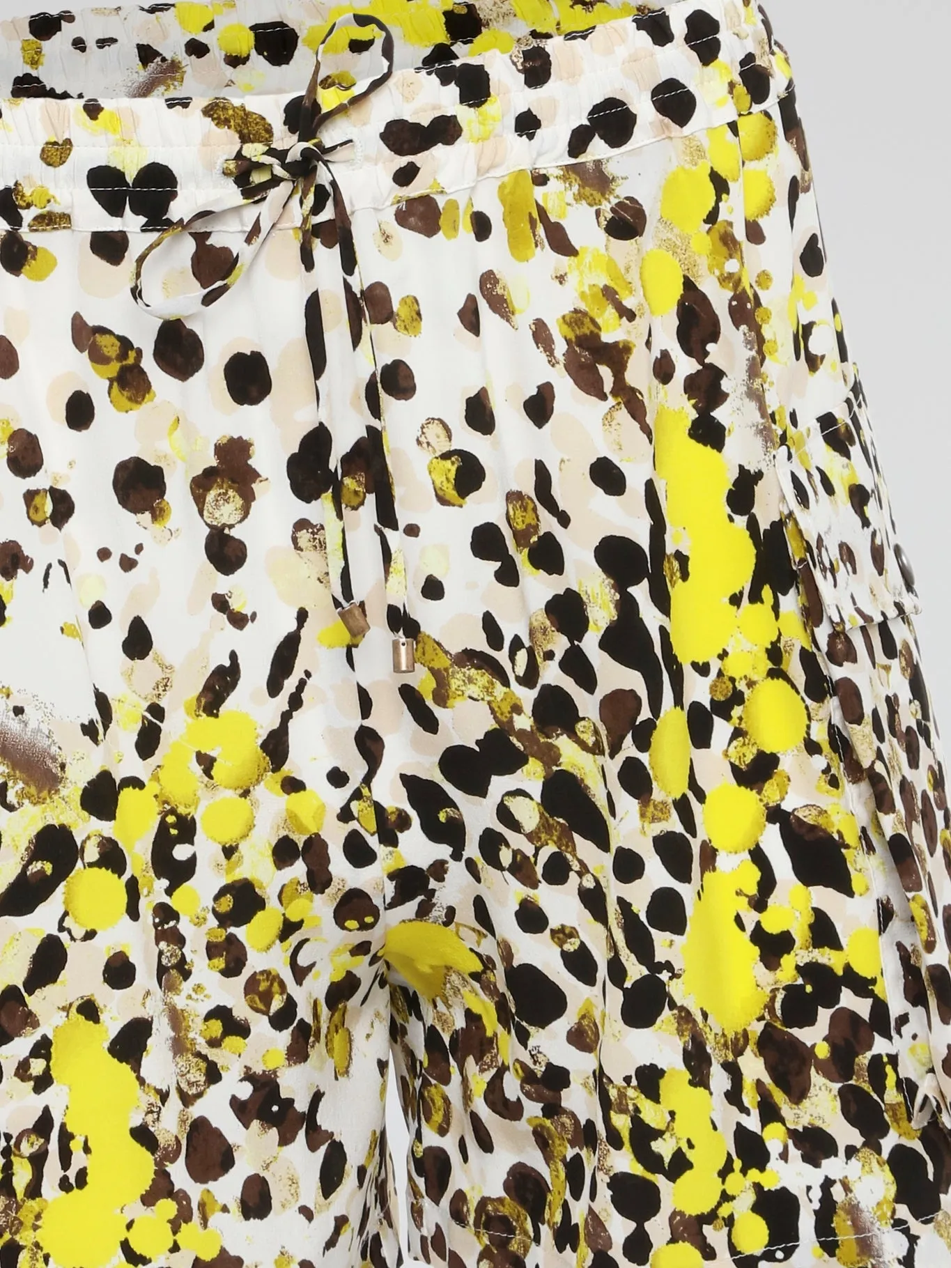 Paint Splatter Drawstring Cargo Shorts