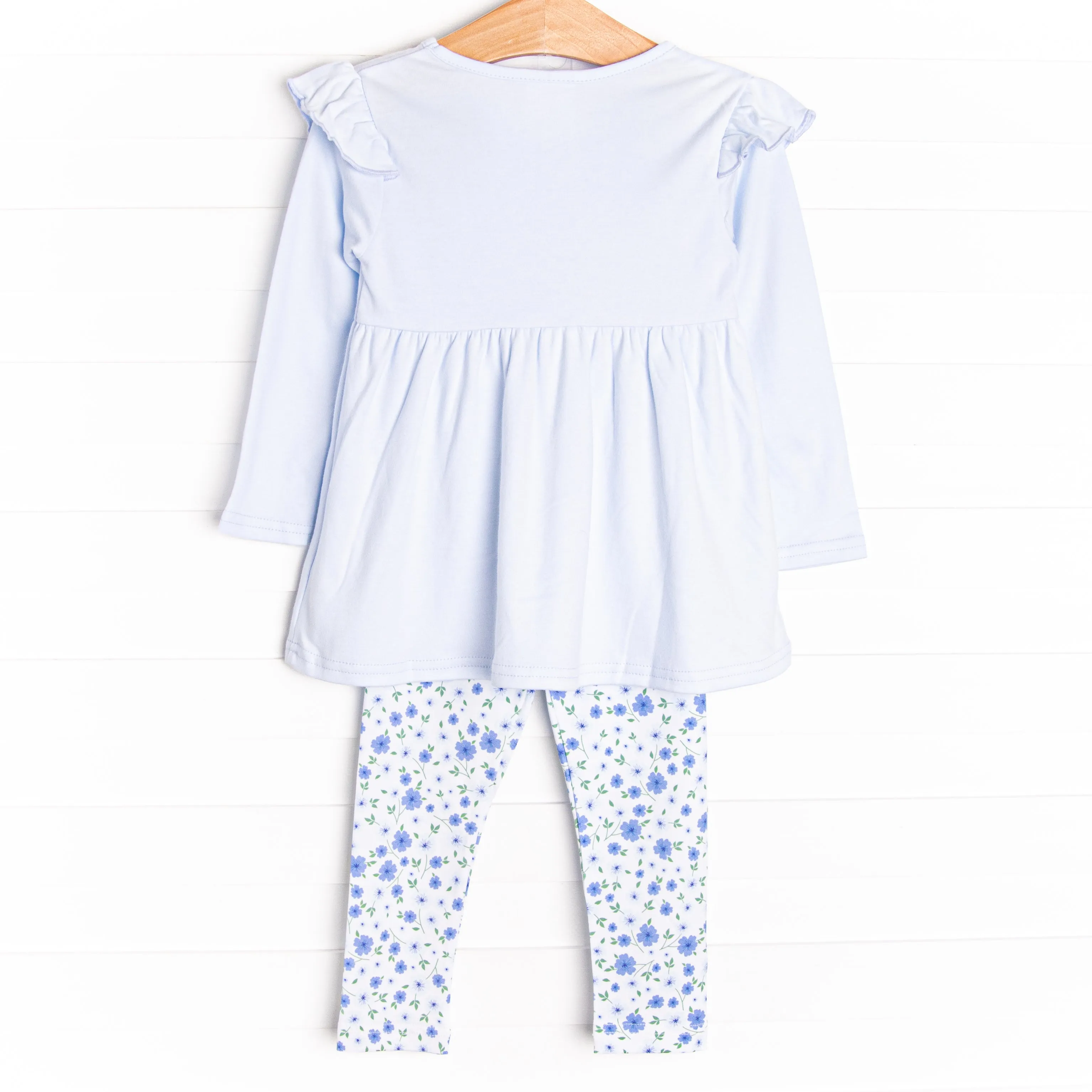 Pale Blooms Legging Set, Blue