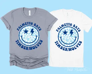 Palmetto Bays Timberwolves Tee/ School Tees / Smiley Leopard