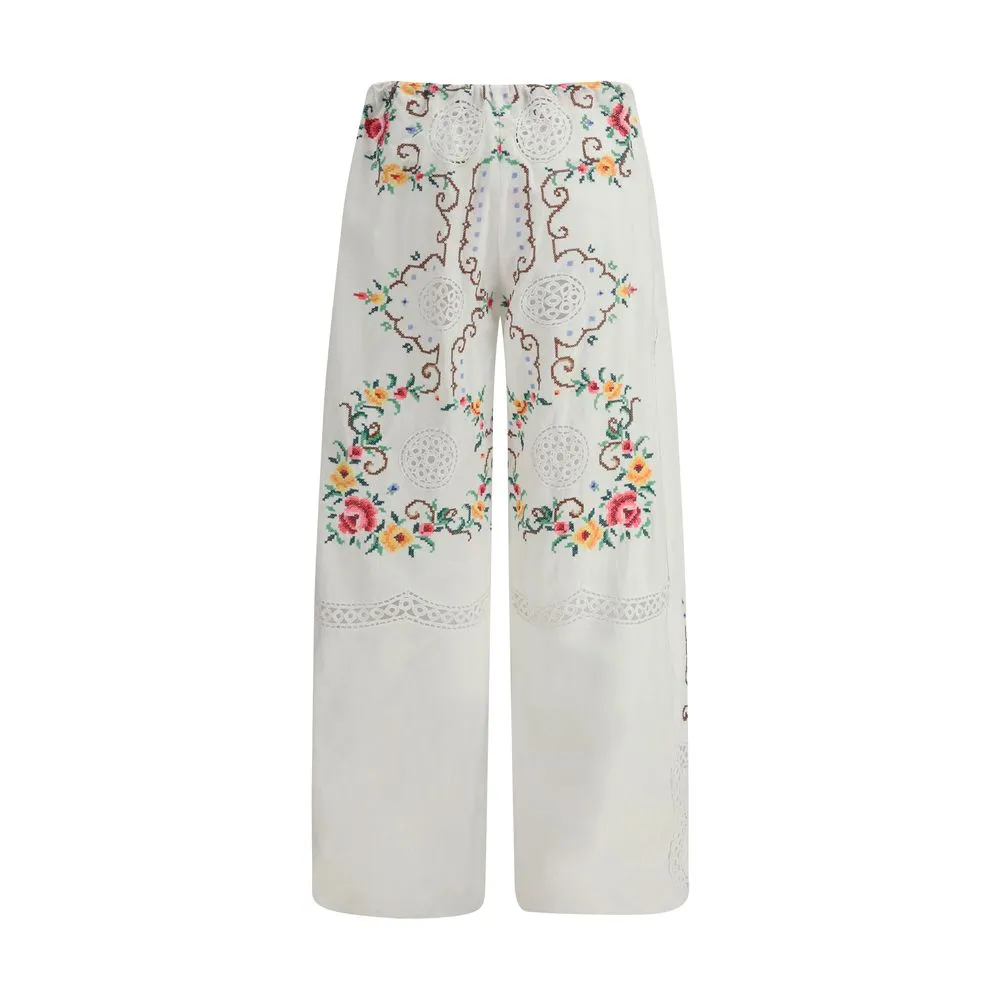 Pants with floral details