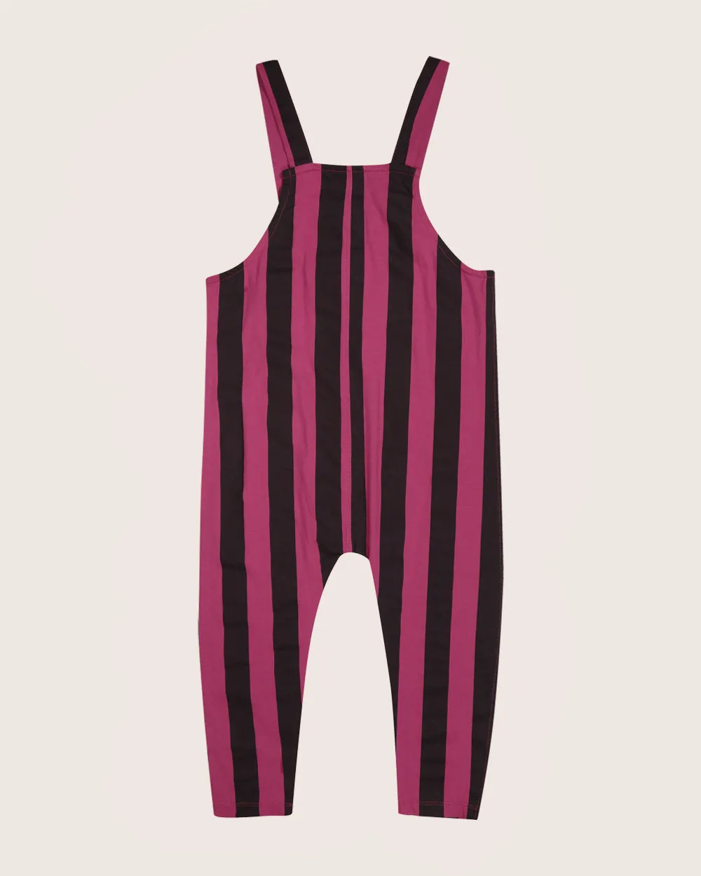Pink Bold Stripe Print Dungarees
