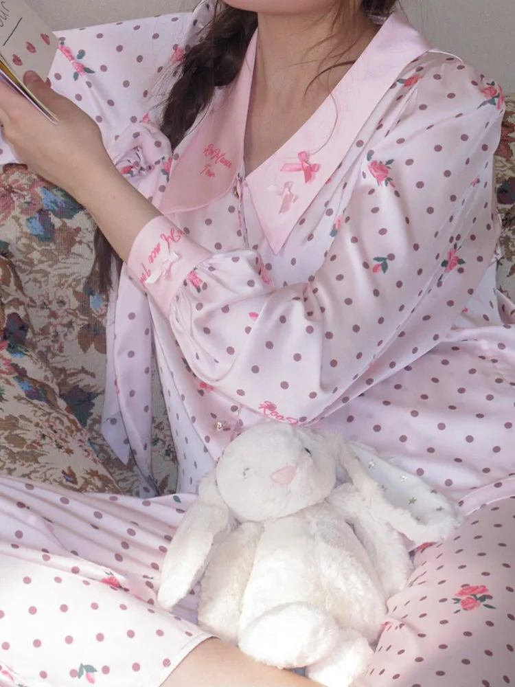 Pink Ribbons & Roses Pajama Ensemble