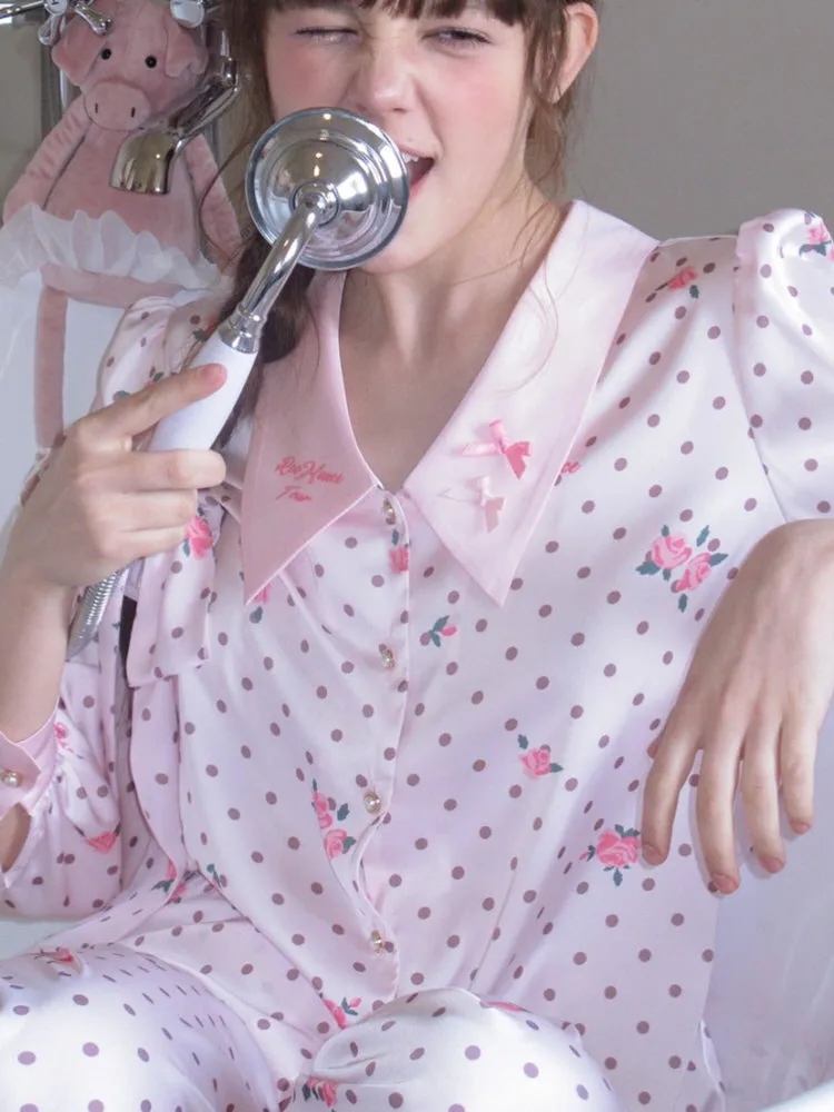 Pink Ribbons & Roses Pajama Ensemble