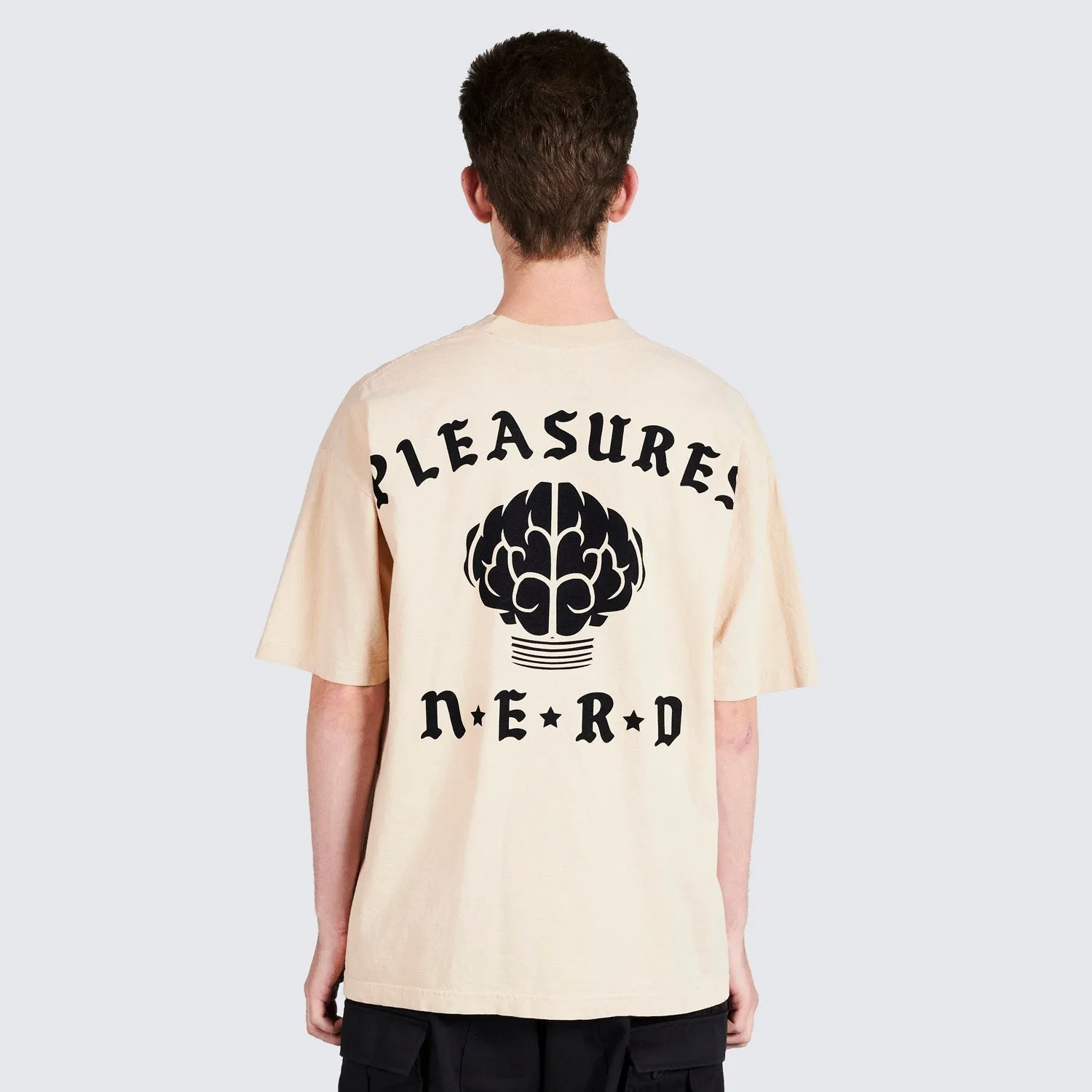 Pleasures Men Nerd Rockstar T-Shirt Tees Tan