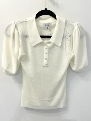 Pointelle Collared Sweater