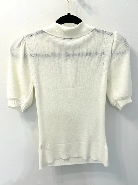 Pointelle Collared Sweater