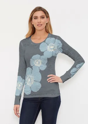 Poppy SteelBlue-Grey (7066) ~ Thermal Long Sleeve Crew Shirt
