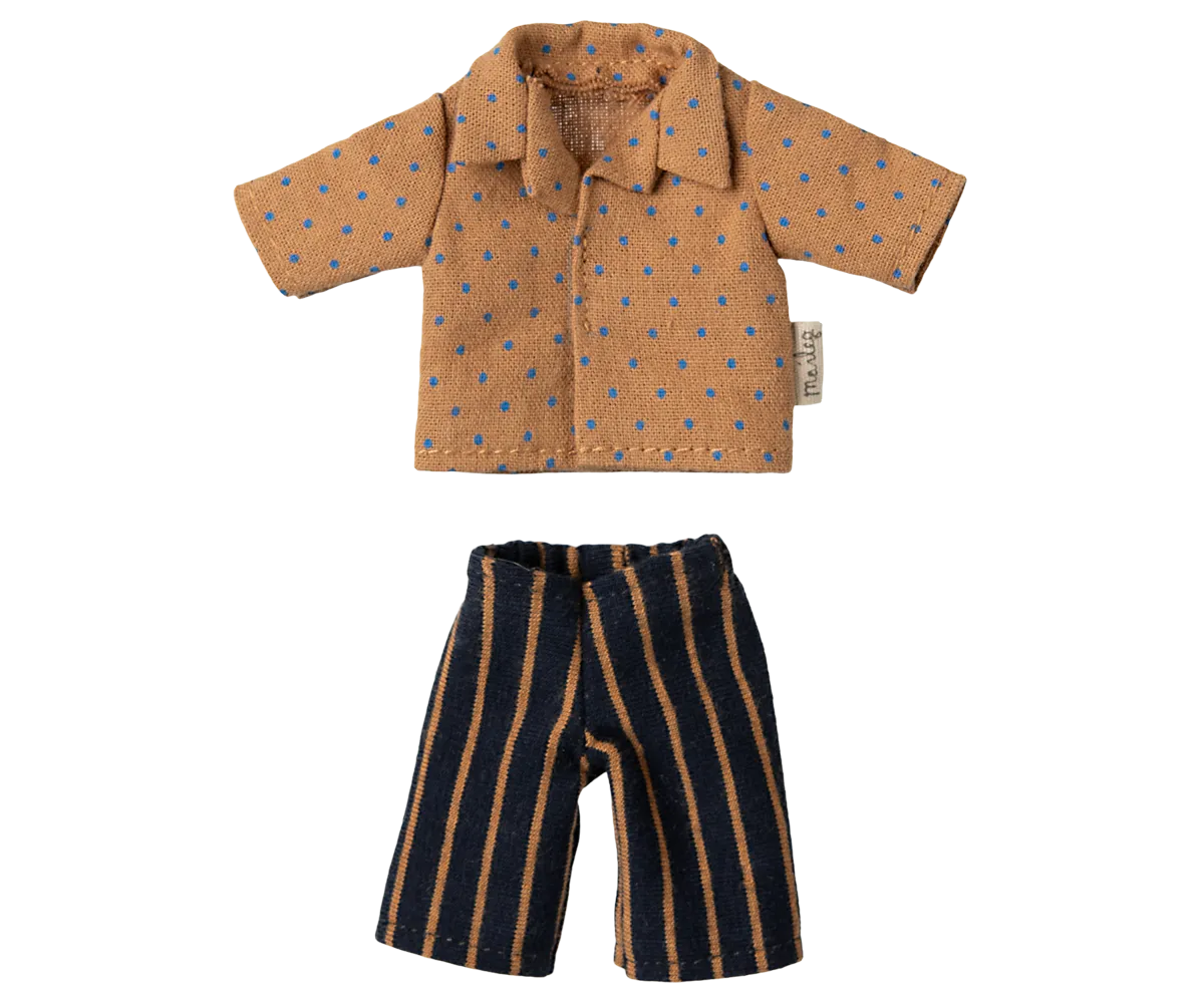 Pre-order Maileg Shirt and striped pants, Dad mouse