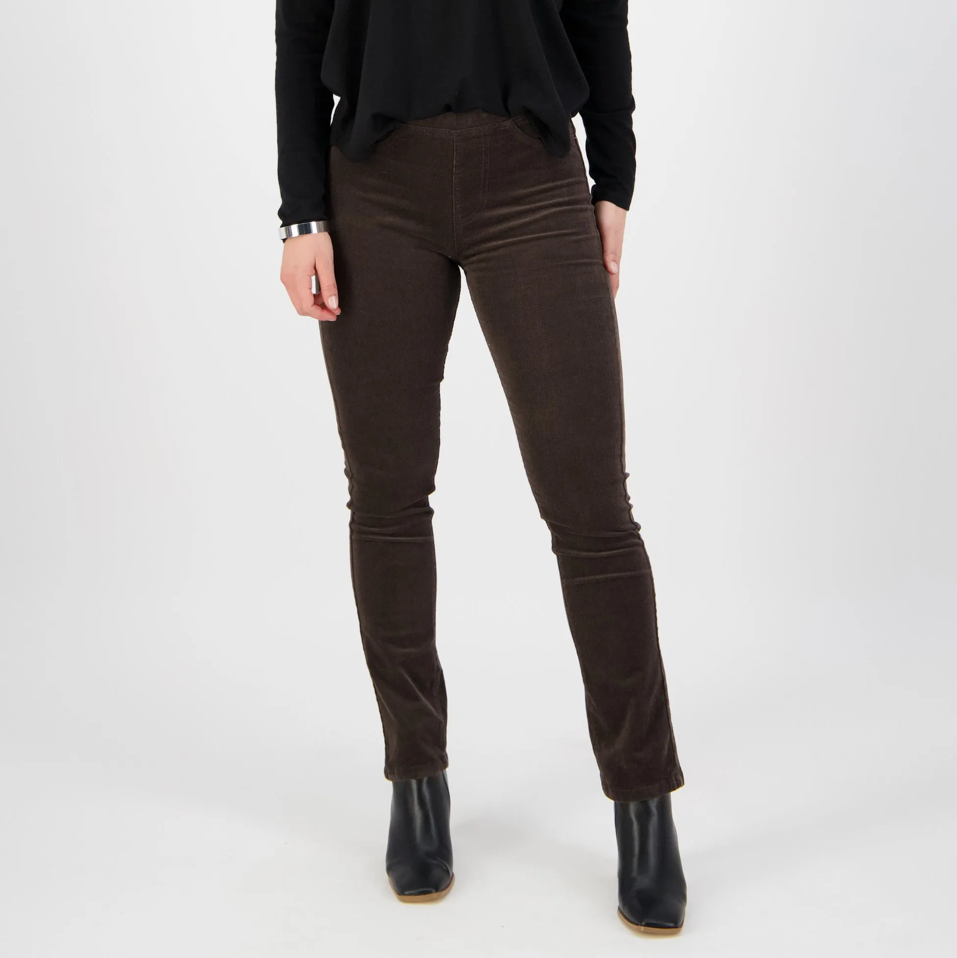 Pull On Cord Trousers - Walnut