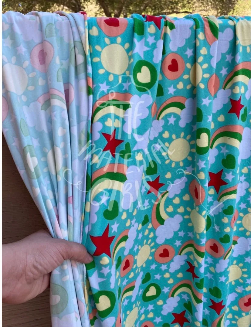 Rainbows & Sunshine Double Brushed Polyester Spandex