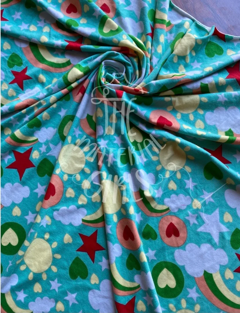 Rainbows & Sunshine Double Brushed Polyester Spandex
