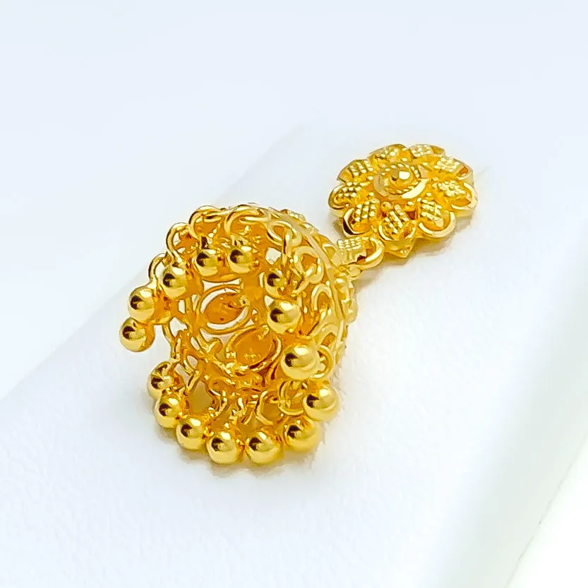 Reflective Bright Artistic 22k Gold Necklace Set