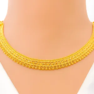 Reflective Bright Artistic 22k Gold Necklace Set