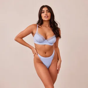 Ribbed Balcony Soutien-Gorge - Bleu
