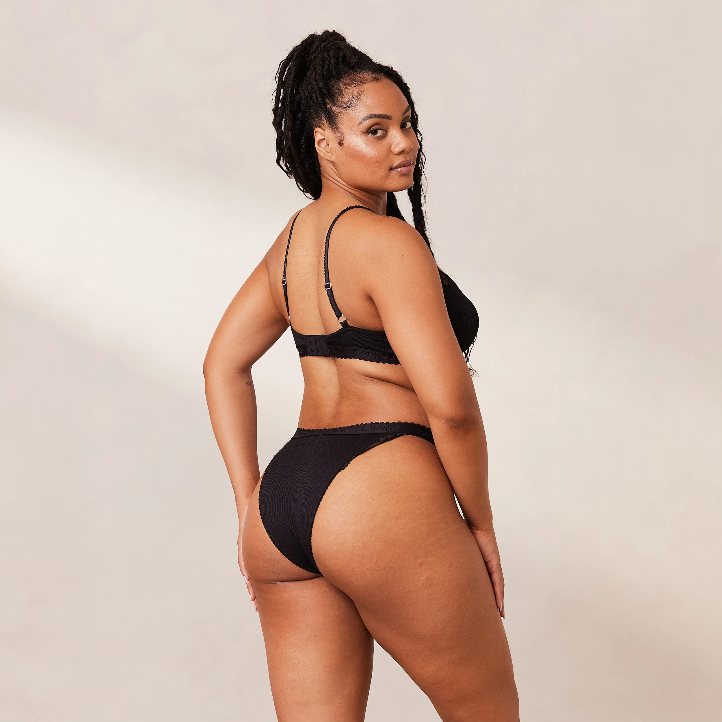 Ribbed Balcony Soutien-Gorge - Noir