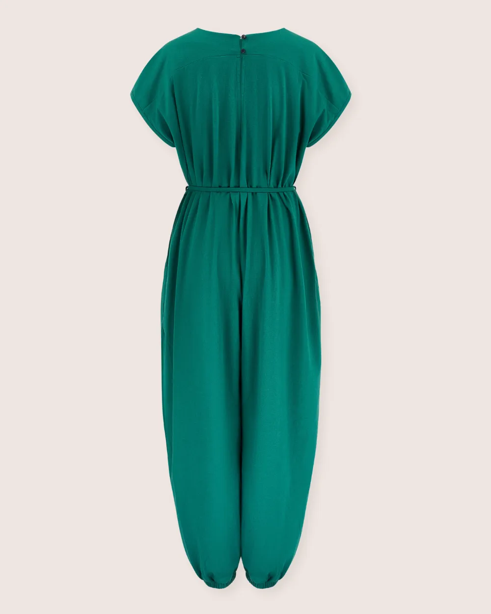 Rita Green Tie Waist Jumpsuit
