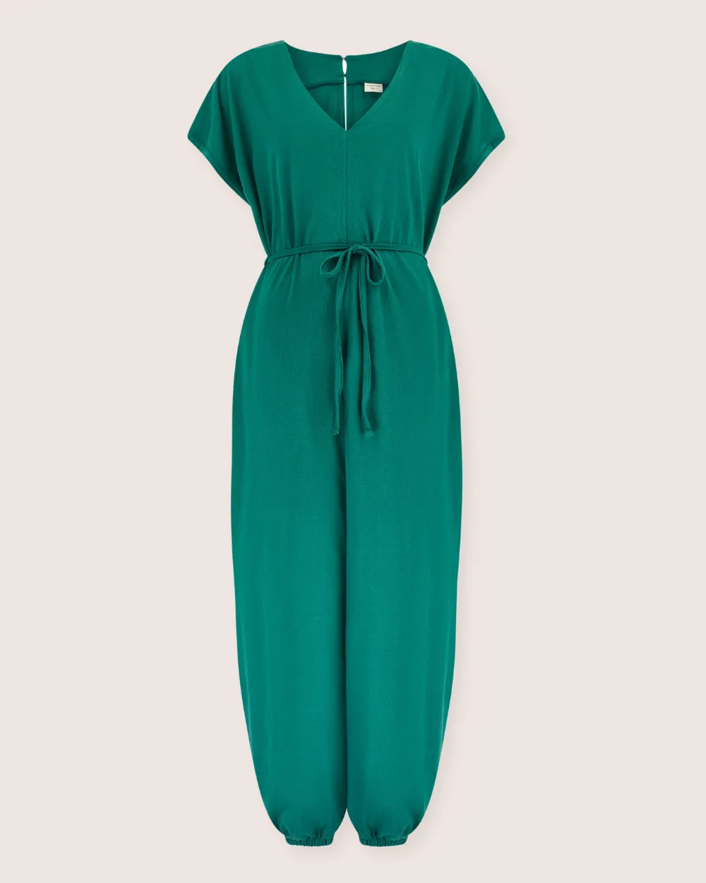 Rita Green Tie Waist Jumpsuit