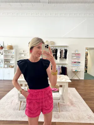 Rose Eyelet Shorts