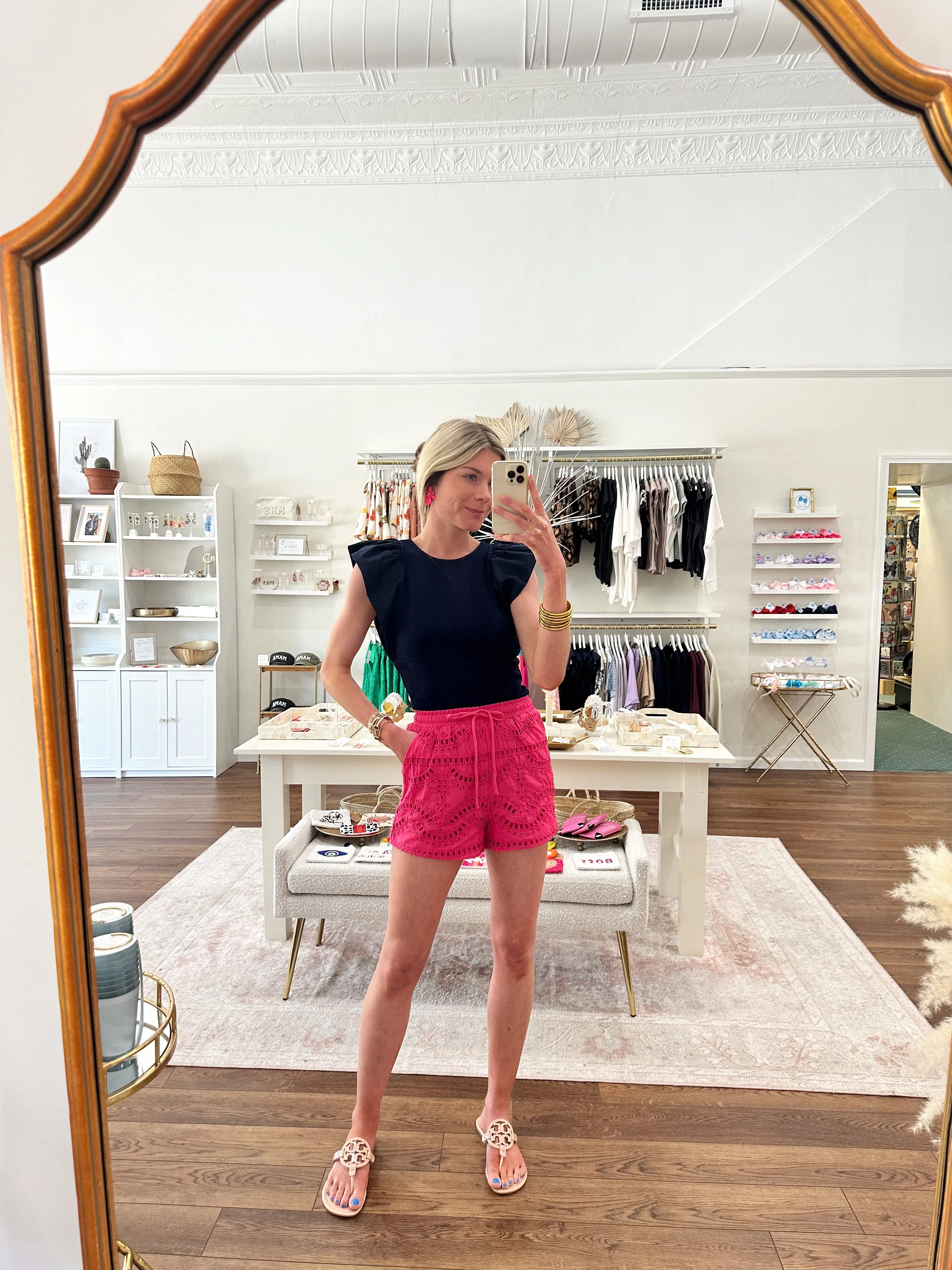 Rose Eyelet Shorts