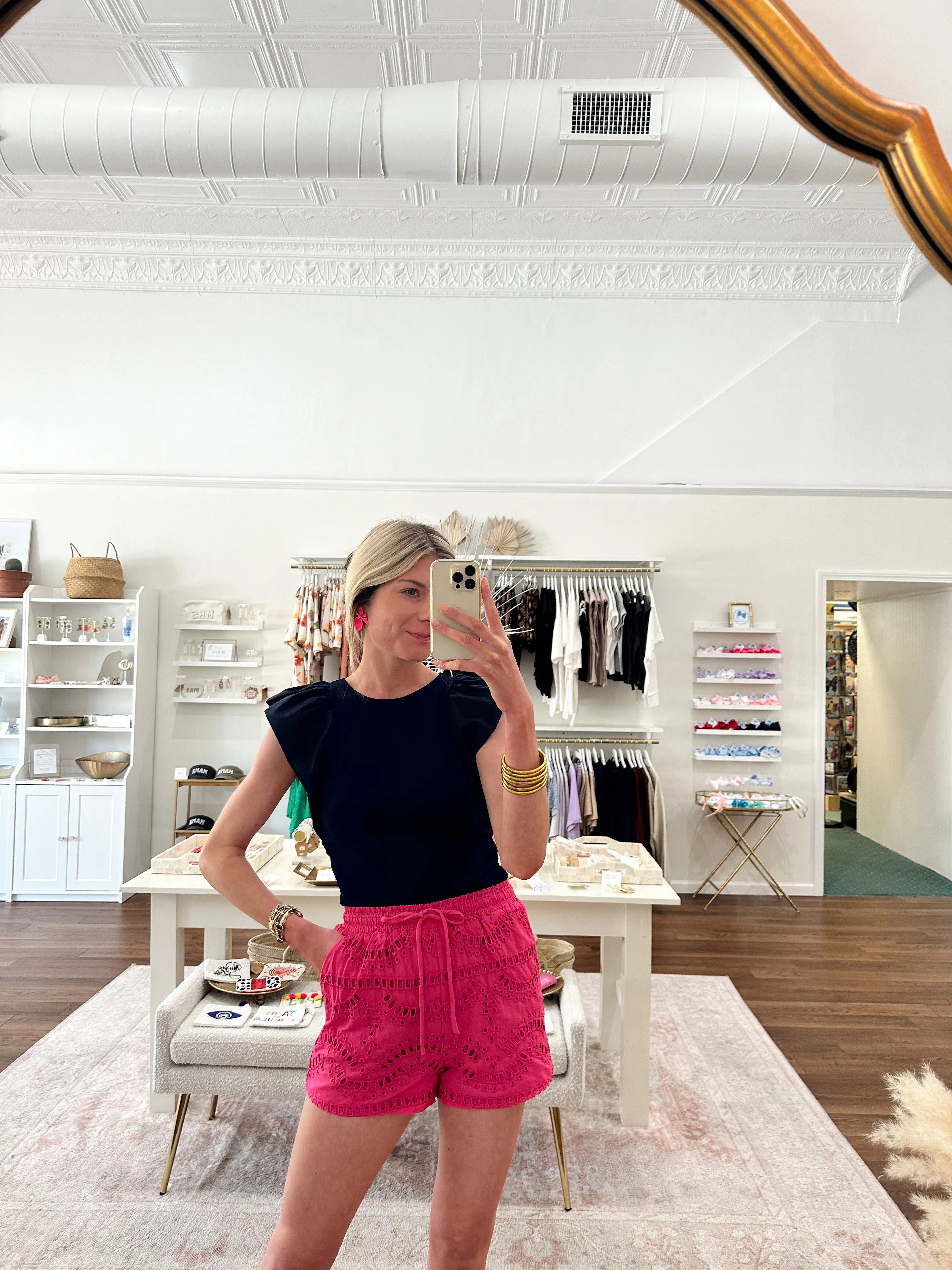 Rose Eyelet Shorts