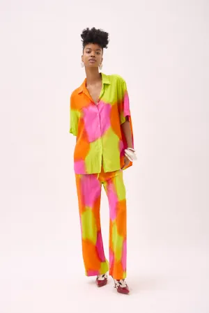 SANTANA COLLARED SHIRT- HAND PAINTED NEON